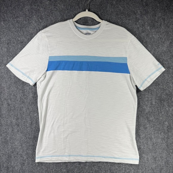 Izod Other - IZOD Saltwater T-Shirt Men's M White w/ Blue Stripe Short Sleeve NWOT